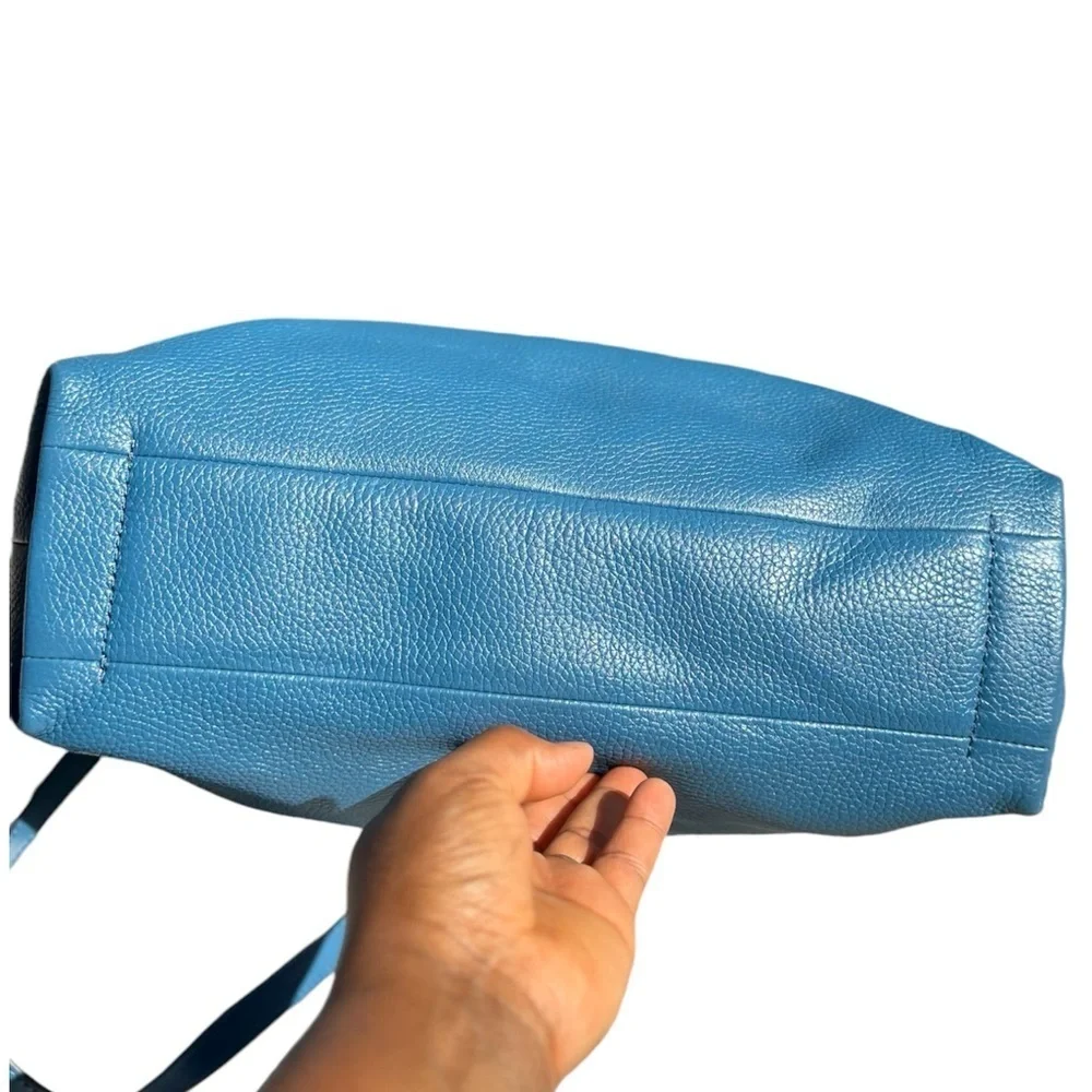 Michael Kors Blue Satchel Leather Purse - Picture 3 of 13